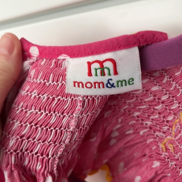 Pink Polka Dot Smocked Butterfly Dress Mom & Me - Picture 5 of 6